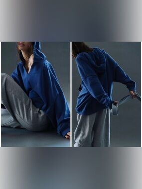 NWT Free People FP Movement Best Of Hoodie - Atlantic blue sea navy - small